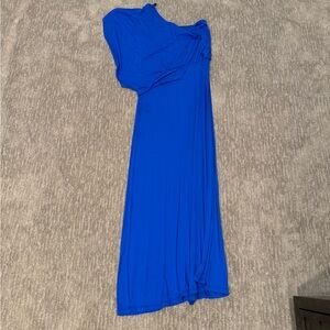 Mulata deep blue one-shoulder dress
